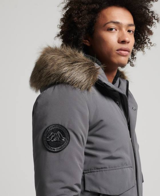 Superdry jachetă bomber everest îmbrăcăminte gri inchis bărbați JX0Z995