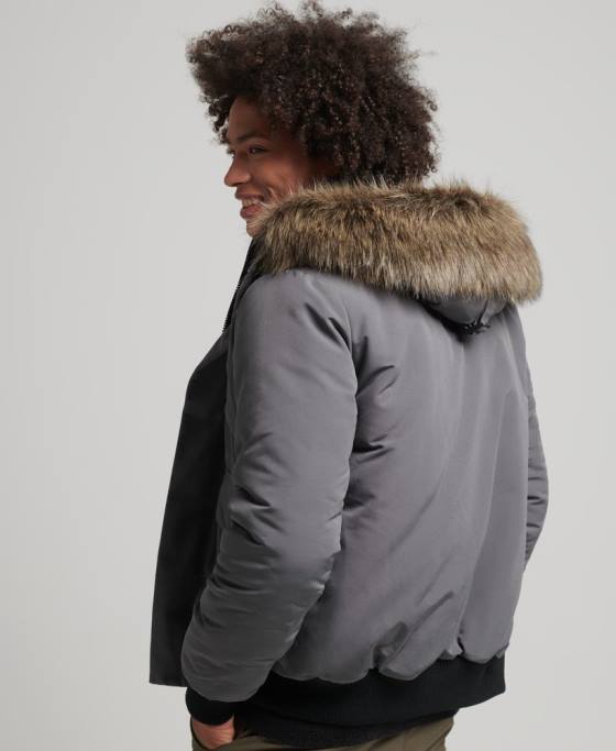Superdry jachetă bomber everest îmbrăcăminte gri inchis bărbați JX0Z995