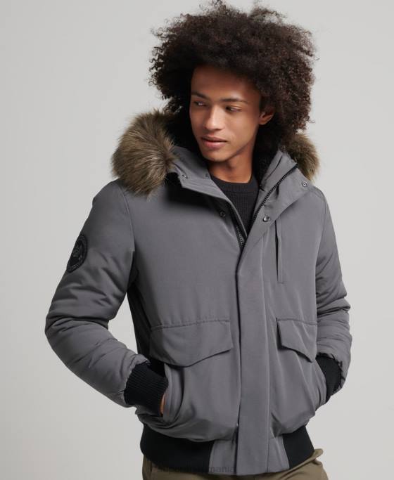 Superdry jachetă bomber everest îmbrăcăminte gri inchis bărbați JX0Z995