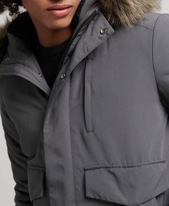 Superdry jachetă bomber everest îmbrăcăminte gri inchis bărbați JX0Z995