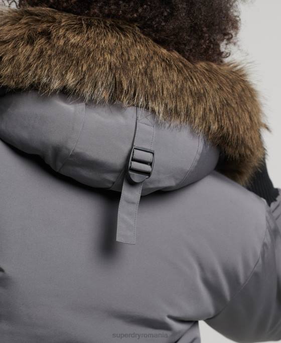 Superdry jachetă bomber everest îmbrăcăminte gri inchis bărbați JX0Z995