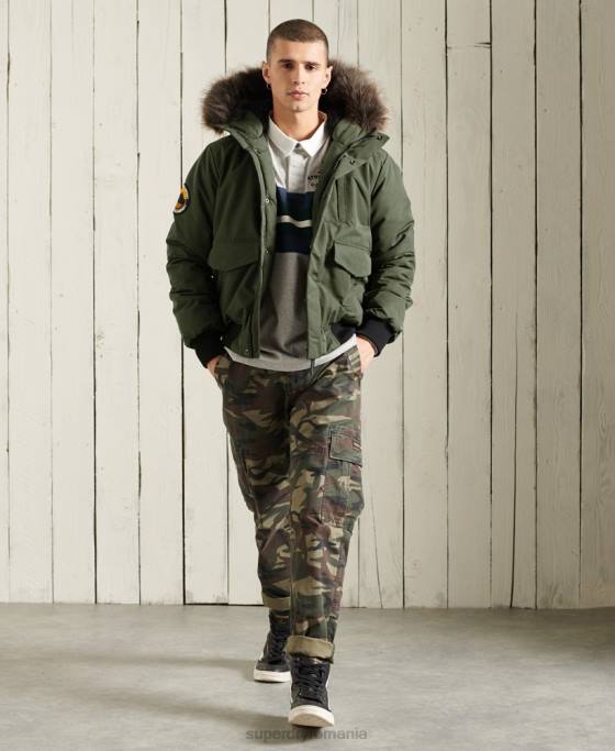 Superdry jachetă bomber everest îmbrăcăminte kaki bărbați JX0Z1084