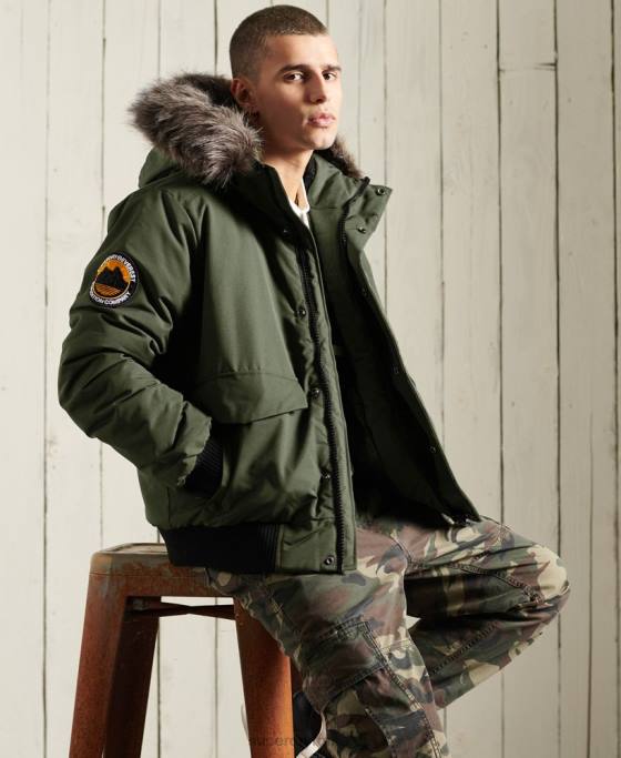 Superdry jachetă bomber everest îmbrăcăminte kaki bărbați JX0Z1084