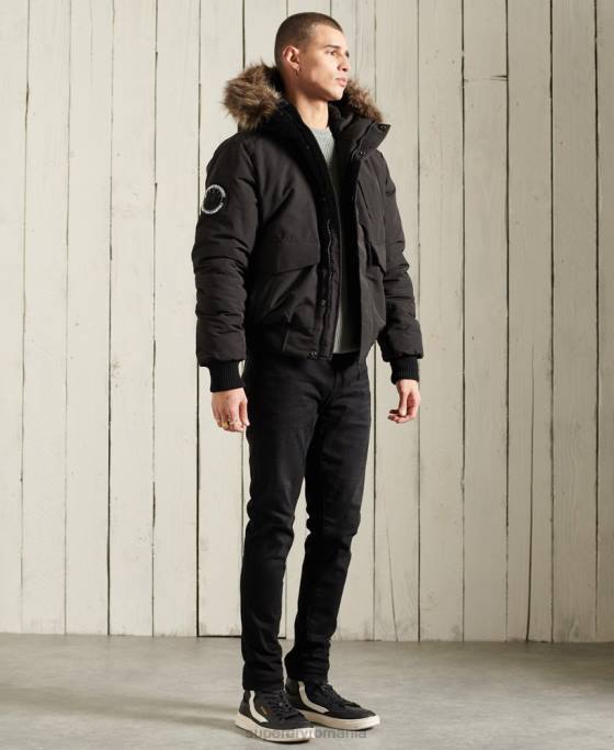 Superdry jachetă bomber everest îmbrăcăminte negru bărbați JX0Z1120