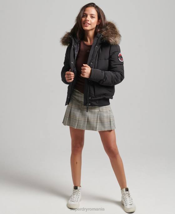 Superdry jachetă bomber everest îmbrăcăminte negru femei JX0Z3779