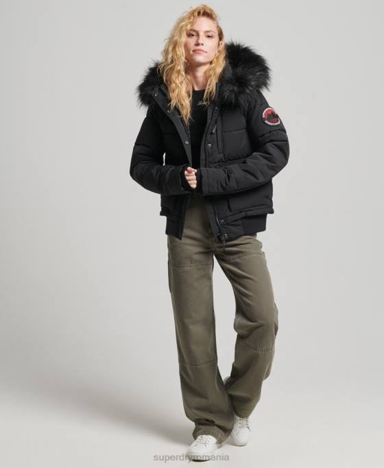 Superdry jachetă bomber everest îmbrăcăminte negru femei JX0Z5736
