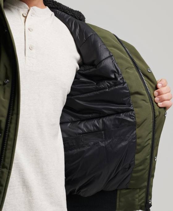 Superdry jachetă bomber everest îmbrăcăminte verde bărbați JX0Z4497