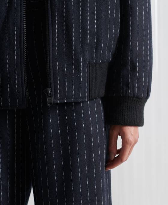 Superdry jachetă bomber sdx pinstripe ediție limitată îmbrăcăminte marina femei JX0Z5536