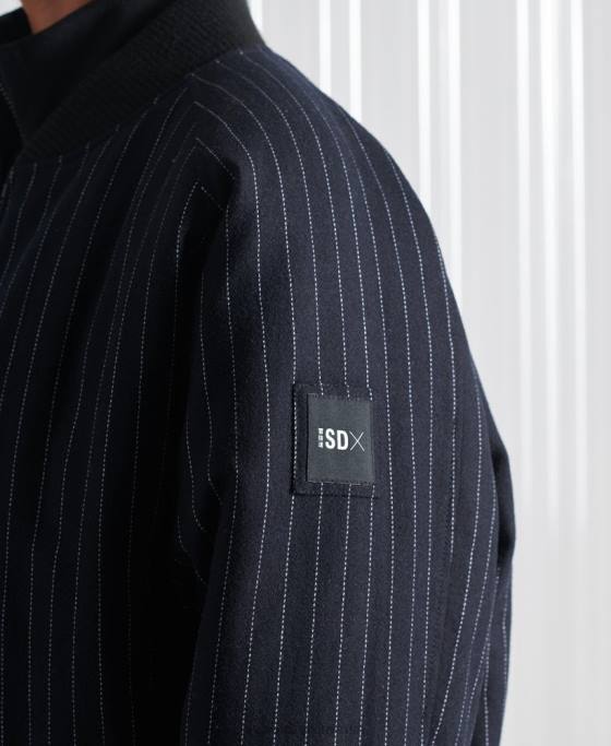 Superdry jachetă bomber sdx pinstripe ediție limitată îmbrăcăminte marina femei JX0Z5536