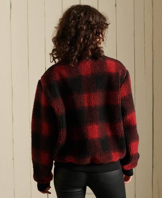 Superdry jachetă bomber sherpa îmbrăcăminte roșu femei JX0Z5484