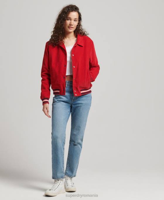 Superdry jachetă bomber snur coach îmbrăcăminte roșu femei JX0Z5580