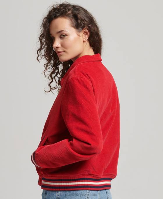 Superdry jachetă bomber snur coach îmbrăcăminte roșu femei JX0Z5580