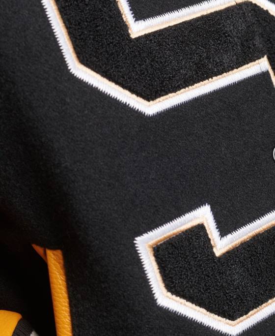 Superdry jachetă bomber varsity wool pu îmbrăcăminte negru femei JX0Z5467