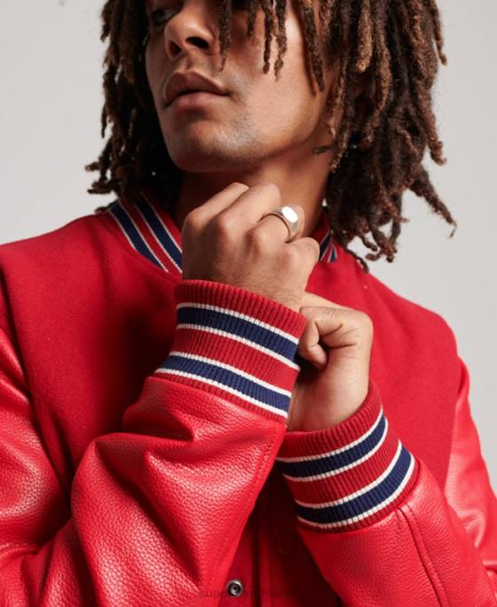Superdry jachetă bomber vintage colegiu varsity îmbrăcăminte roșu bărbați JX0Z1013