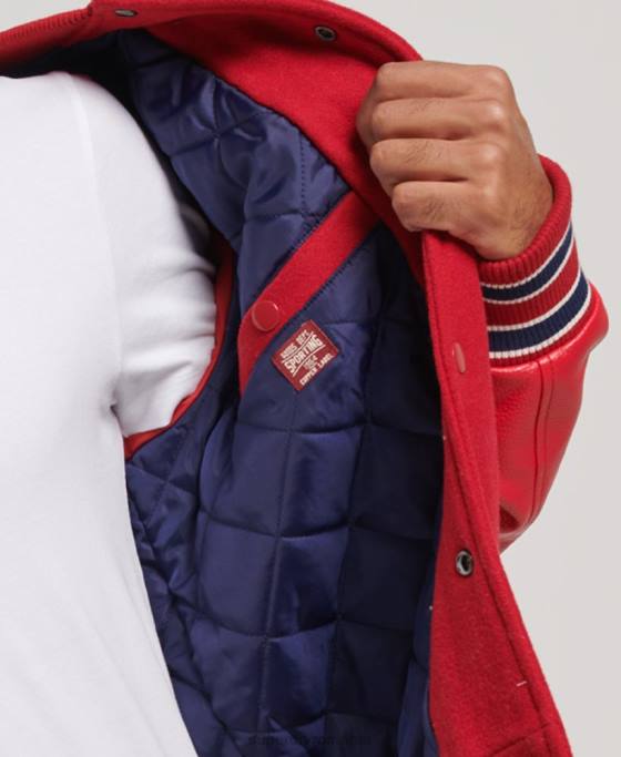 Superdry jachetă bomber vintage colegiu varsity îmbrăcăminte roșu bărbați JX0Z1013