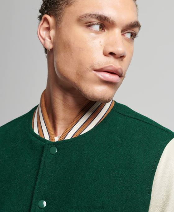 Superdry jachetă bomber vintage colegiu varsity îmbrăcăminte verde bărbați JX0Z951