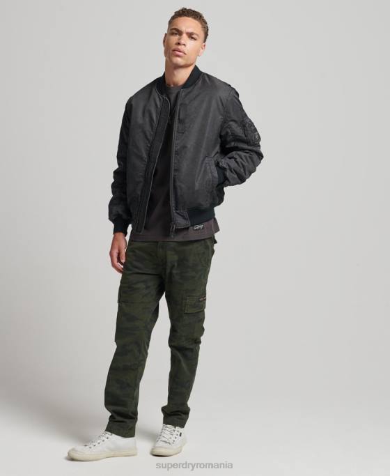 Superdry jachetă bomber vintage ma1 îmbrăcăminte gri inchis bărbați JX0Z4647