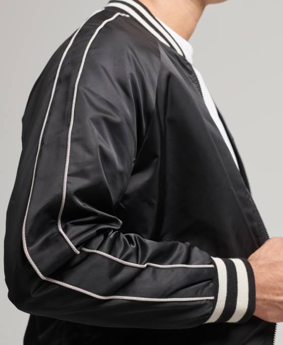 Superdry jachetă bomber vintage sukajan îmbrăcăminte gri inchis bărbați JX0Z4459