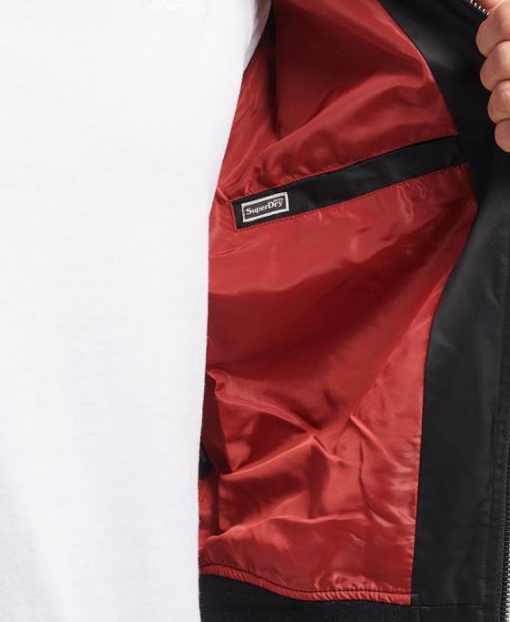 Superdry jachetă bomber vintage sukajan îmbrăcăminte gri inchis bărbați JX0Z4459