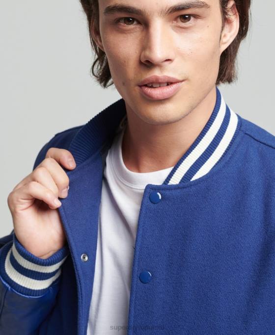 Superdry jachetă bomber vintage varsity îmbrăcăminte albastru bărbați JX0Z4721
