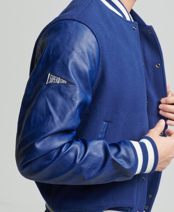 Superdry jachetă bomber vintage varsity îmbrăcăminte albastru bărbați JX0Z4721