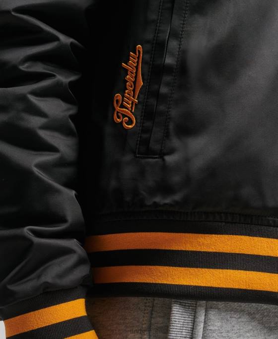 Superdry jachetă bomber vintage varsity îmbrăcăminte negru femei JX0Z5492