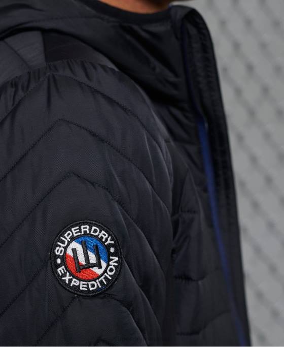 Superdry jachetă casual cu glugă de convecție îmbrăcăminte negru bărbați JX0Z4774