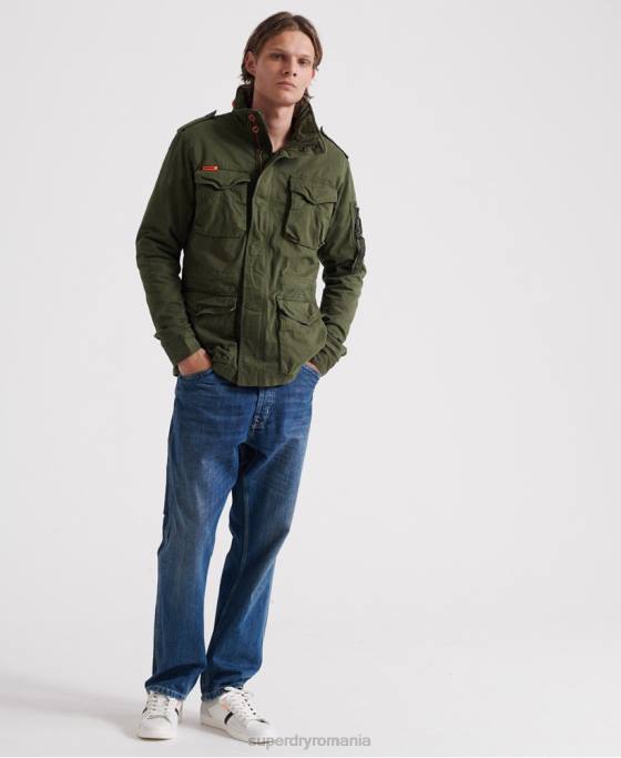 Superdry jachetă clasică de buzunar pentru începători îmbrăcăminte verde bărbați JX0Z4626