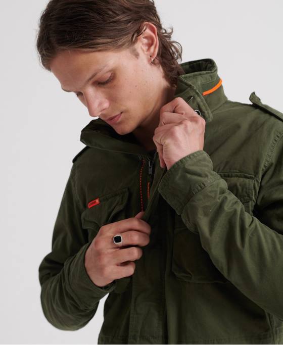 Superdry jachetă clasică de buzunar pentru începători îmbrăcăminte verde bărbați JX0Z4626