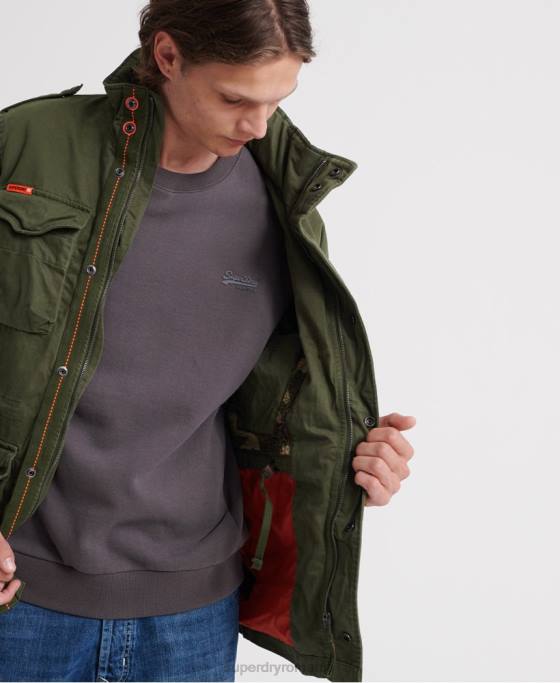 Superdry jachetă clasică de buzunar pentru începători îmbrăcăminte verde bărbați JX0Z4626
