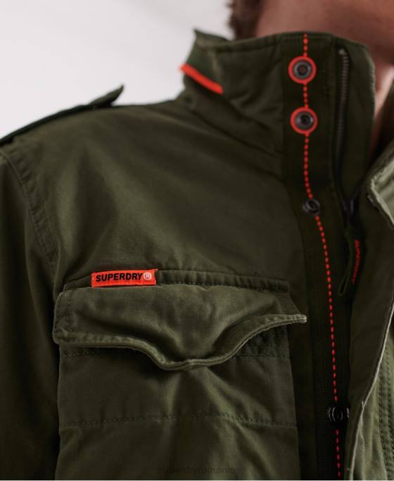 Superdry jachetă clasică de buzunar pentru începători îmbrăcăminte verde bărbați JX0Z4626