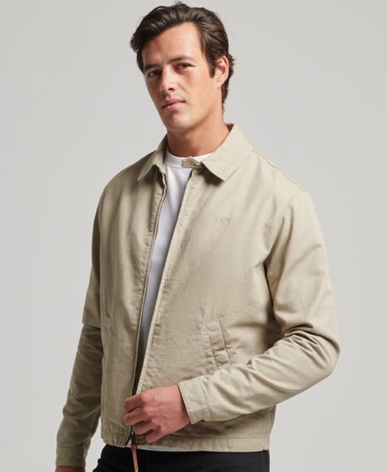 Superdry jachetă clasică harrington îmbrăcăminte cremă bărbați JX0Z913
