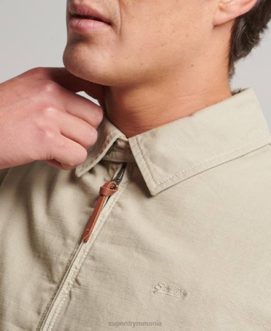 Superdry jachetă clasică harrington îmbrăcăminte cremă bărbați JX0Z913