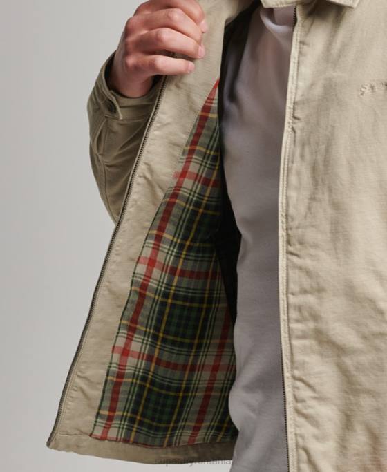 Superdry jachetă clasică harrington îmbrăcăminte cremă bărbați JX0Z913
