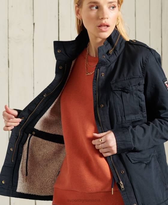 Superdry jachetă clasică rookie borg îmbrăcăminte marina femei JX0Z5583