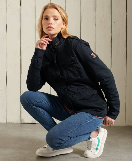 Superdry jachetă clasică rookie borg îmbrăcăminte marina femei JX0Z5583