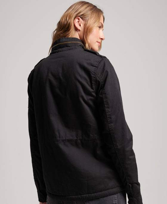 Superdry jachetă clasică rookie borg îmbrăcăminte negru femei JX0Z5679