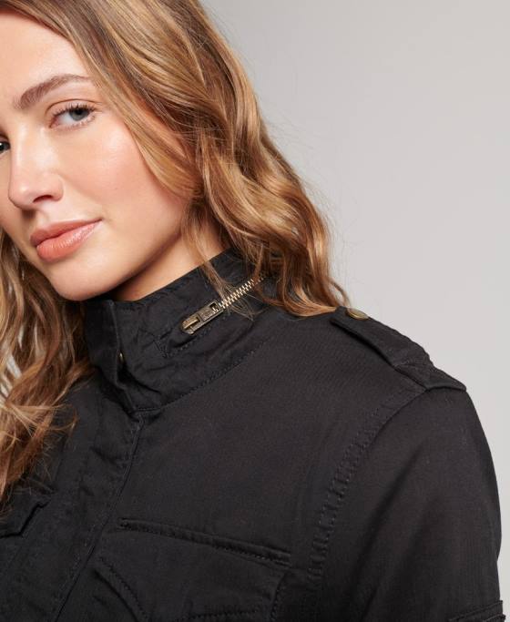 Superdry jachetă clasică rookie borg îmbrăcăminte negru femei JX0Z5679