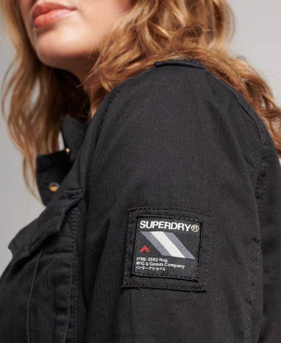 Superdry jachetă clasică rookie borg îmbrăcăminte negru femei JX0Z5679