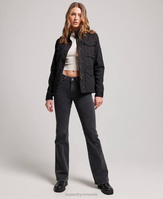 Superdry jachetă clasică rookie borg îmbrăcăminte negru femei JX0Z5679