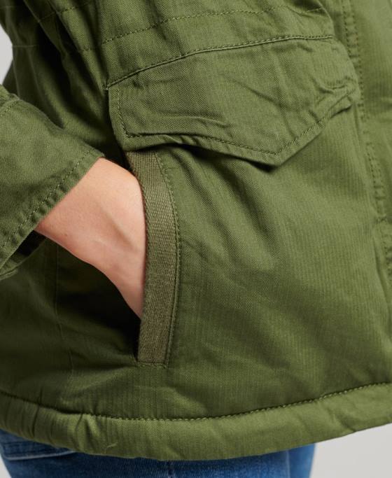 Superdry jachetă clasică rookie borg îmbrăcăminte verde femei JX0Z5588