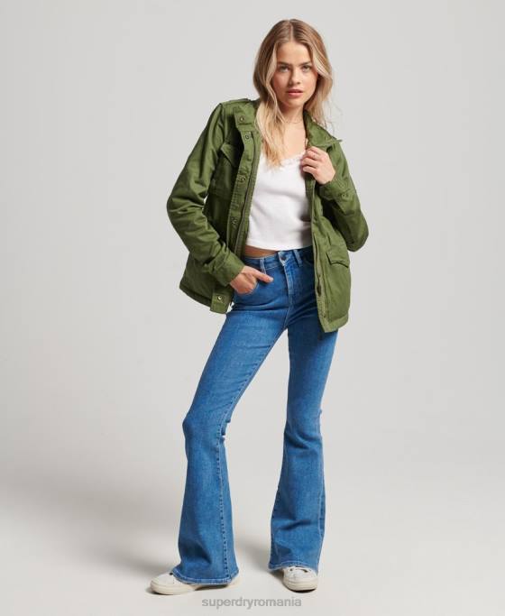 Superdry jachetă clasică rookie borg îmbrăcăminte verde femei JX0Z5588