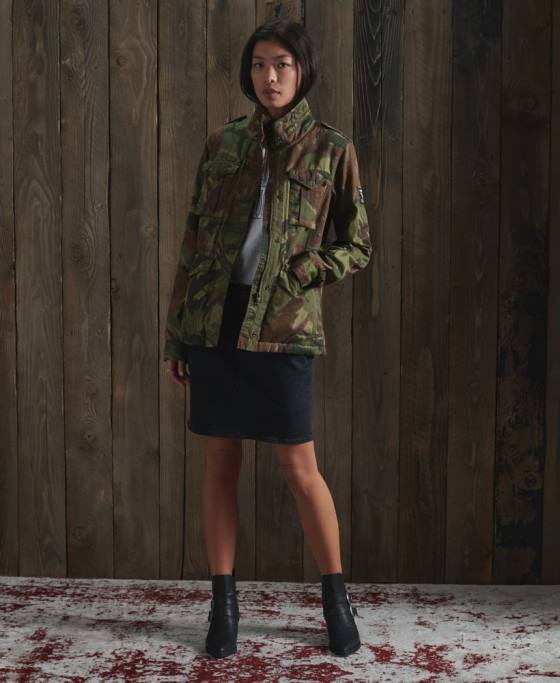 Superdry jachetă clasică rookie borg îmbrăcăminte verde femei JX0Z5684