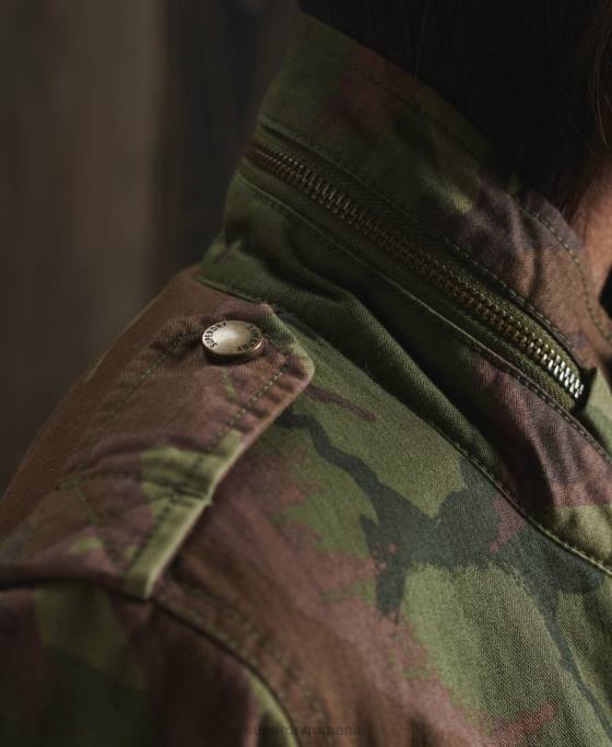 Superdry jachetă clasică rookie borg îmbrăcăminte verde femei JX0Z5684