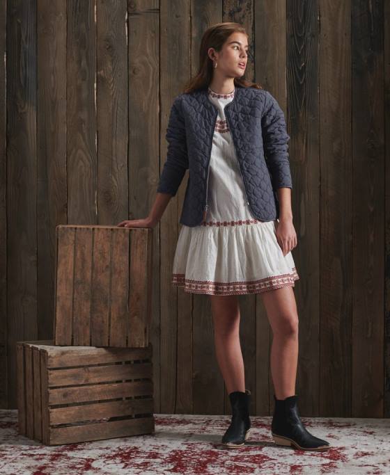 Superdry jachetă cu căptușeală uscată ediție limitată îmbrăcăminte marina femei JX0Z5529