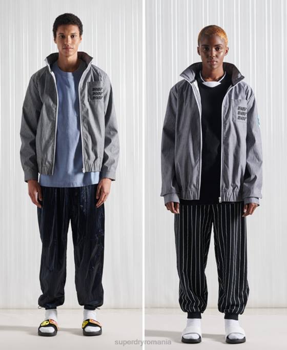 Superdry jachetă cu dungi sdx chambray ediție limitată îmbrăcăminte albastru bărbați JX0Z4767