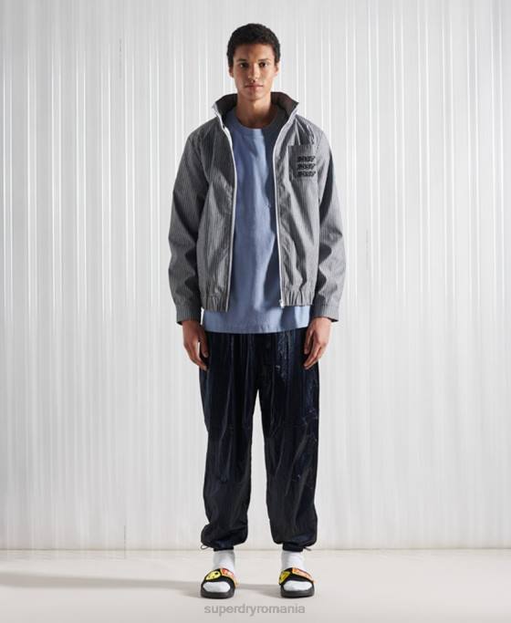 Superdry jachetă cu dungi sdx chambray ediție limitată îmbrăcăminte albastru bărbați JX0Z4767