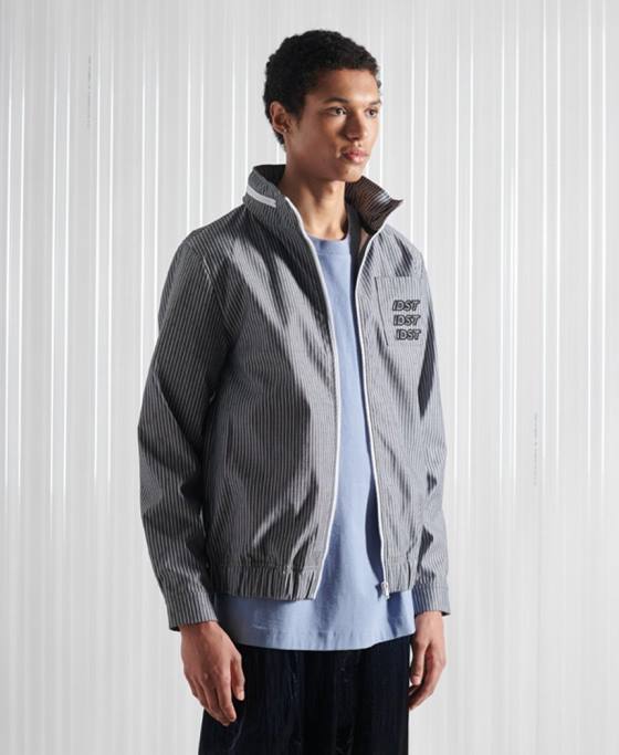 Superdry jachetă cu dungi sdx chambray ediție limitată îmbrăcăminte albastru bărbați JX0Z4767