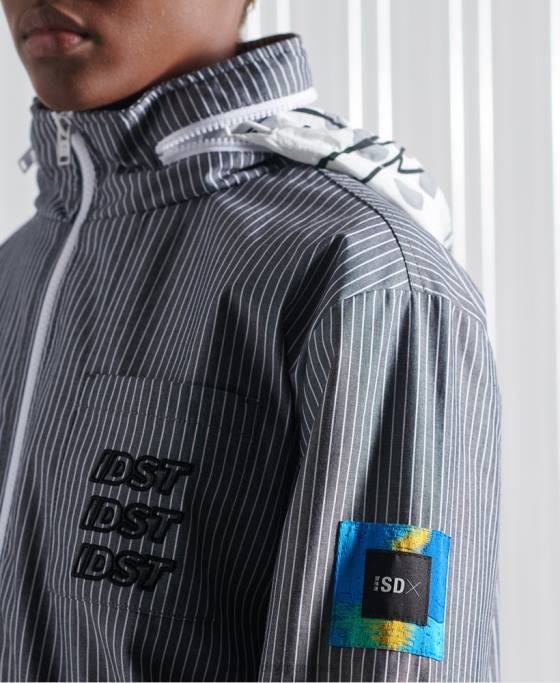 Superdry jachetă cu dungi sdx chambray ediție limitată îmbrăcăminte albastru bărbați JX0Z4767