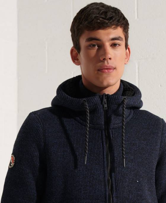 Superdry jachetă cu glugă cu fermoar de expediție îmbrăcăminte albastru bărbați JX0Z4531